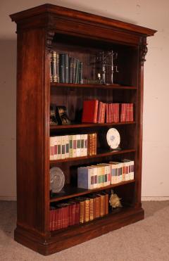 Large Open Bookcase In Walnut From The 19th Century - 3092625