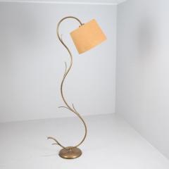 Large Organic Modern Branching Floor Lamp in Brass Linnen Finland 1950s - 4384367