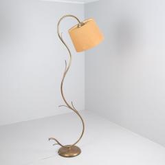 Large Organic Modern Branching Floor Lamp in Brass Linnen Finland 1950s - 4384369