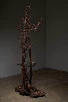 Large Ornate Cast Iron Hallway Tree with Hunting Motif 1920s - 4508474