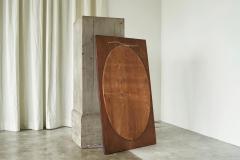 Large Oval Facetted Mirror in a Rectangular Oak Frame 1920s - 4528576