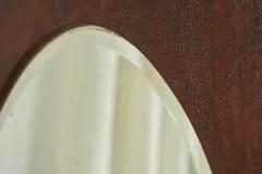 Large Oval Facetted Mirror in a Rectangular Oak Frame 1920s - 4528607