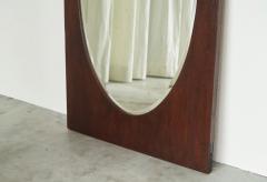 Large Oval Facetted Mirror in a Rectangular Oak Frame 1920s - 4528609