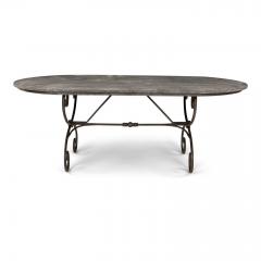 Large Oval Shape Belgian Bluestone Top Dining Table - 3290635