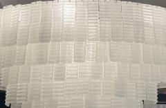 Large Oval White Murano Corrugated Chandelier - 3914852