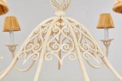 Large Painted Wrought Iron Spiralwork Chandelier - 3804491