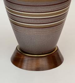 Large Pair 1960s Lamps with Striated Glazed Decoration on a Pumice Ground - 4121286