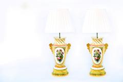 Large Pair 19th Century Gilt Porcelain Table Lamps - 1964046