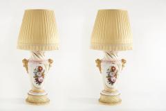 Large Pair 19th Century Gilt Porcelain Table Lamps - 2107401