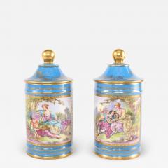 Large Pair 19th Century Sevres Style Porcelain Covered Jars - 1947496