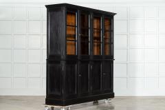 Large Pair 19thC English Grain Ebonised Pine Bookcases - 3501472