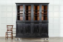 Large Pair 19thC English Grain Ebonised Pine Bookcases - 3501473