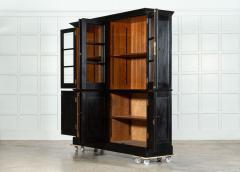 Large Pair 19thC English Grain Ebonised Pine Bookcases - 3501475