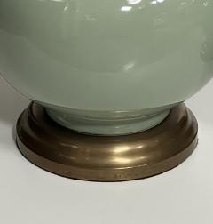 Large Pair Chinese Celadon Glazed Bottle form Porcelain Lamps - 4521554