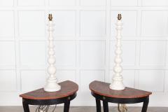 Large Pair Dorchester Hotel Bobbin Table Lamps - 2909832
