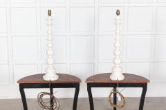 Large Pair Dorchester Hotel Bobbin Table Lamps - 2909833