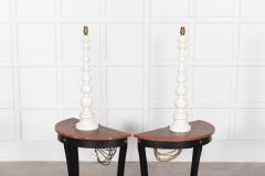 Large Pair Dorchester Hotel Bobbin Table Lamps - 2909834