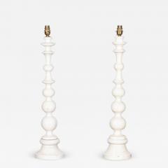 Large Pair Dorchester Hotel Bobbin Table Lamps - 2911149