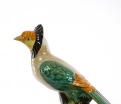 Large Pair English Glazed Porcelain Terracotta Birds Statues - 3124153