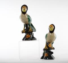 Large Pair English Glazed Porcelain Terracotta Birds Statues - 3124158