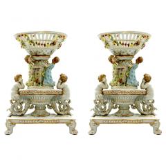 Large Pair German Porcelain Decorative Pieces - 2715059