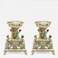 Large Pair German Porcelain Decorative Pieces - 2721168