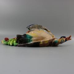 Large Pair Majolica Game Birds Wall Pockets - 2944522