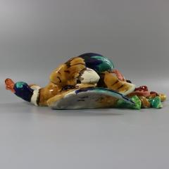 Large Pair Majolica Game Birds Wall Pockets - 2944523