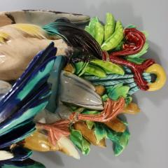 Large Pair Majolica Game Birds Wall Pockets - 2944525