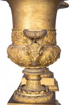 Large Pair Of French Empire Ormolu Campagna Form Urns - 4524541