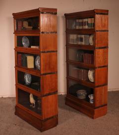 Large Pair Of Globe Wernicke Bookcases In Light Oak - 2563937