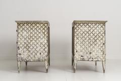 Large Pair Of Italian Neoclassical Style Crosshatch Painted Commodes - 757934