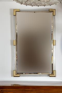 Large Pair Of Murano Blown Reeded Brass Mirror Contemporary - 2776930