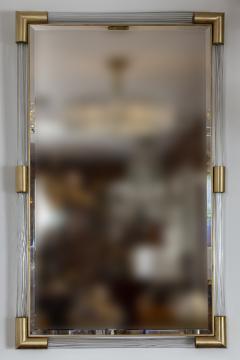 Large Pair Of Murano Blown Reeded Brass Mirror Contemporary - 2776934