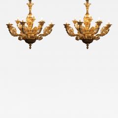 Large Pair of 20th Century English Ormolu Chandeliers - 4638955