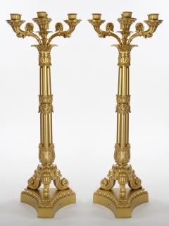 Large Pair of Antique Charles X Style French Bronze Candelabra - 3810713