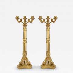 Large Pair of Antique Charles X Style French Bronze Candelabra - 3813649