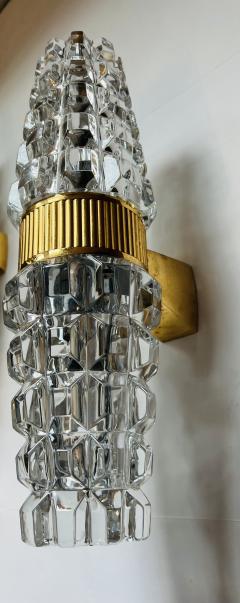 Large Pair of Austrian Crystal Kolarz Gold Wall Lamps - 3373053