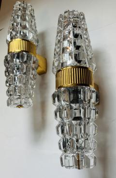 Large Pair of Austrian Crystal Kolarz Gold Wall Lamps - 3373056