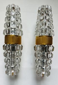 Large Pair of Austrian Crystal Kolarz Gold Wall Lamps - 3373060