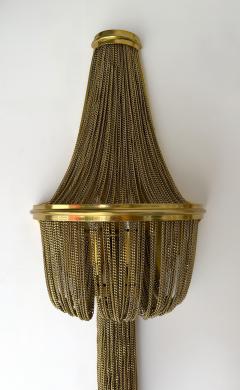 Large Pair of Brass Bracelet Chain Sconces - 4686245