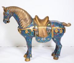 Large Pair of Chinese Cloisonn Enamel Horses - 936443