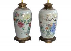 Large Pair of Chinese Famille Rose Vases Mounted as Lamps  - 4240481