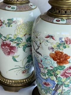 Large Pair of Chinese Famille Rose Vases Mounted as Lamps  - 4240489