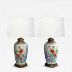 Large Pair of Chinese Famille Rose Vases Mounted as Lamps  - 4241917