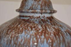 Large Pair of Drip Glaze Ceramic Lamps in Blue and Brown - 1275240