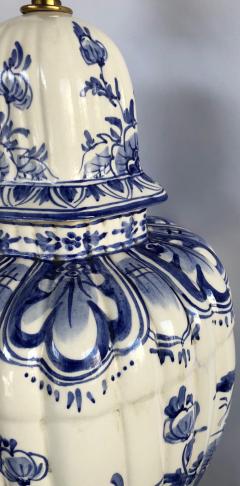 Large Pair of Dutch Delftware Blue White Glazed Ginger Jar Lamps - 1934595