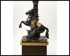 Large Pair of French Restauration Ormolu and Patinated Bronze Candelabra Horses - 3865307