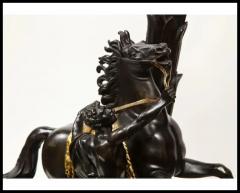 Large Pair of French Restauration Ormolu and Patinated Bronze Candelabra Horses - 3865382