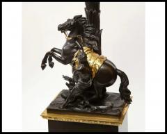 Large Pair of French Restauration Ormolu and Patinated Bronze Candelabra Horses - 3865384